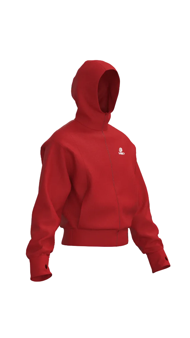 M87 ZIP UP BOMBER HOODIE RED